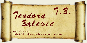 Teodora Balević vizit kartica